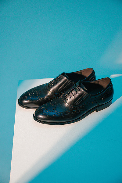 Туфли черные нат кожа  Romitan