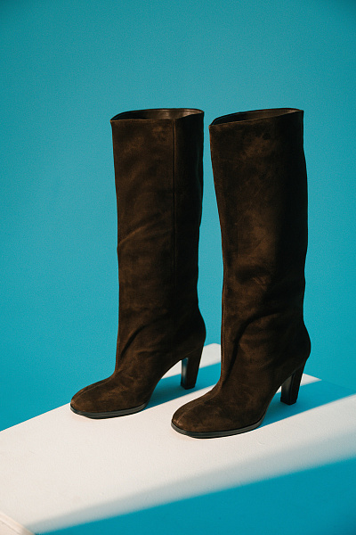 Сапоги коричневые нат замша Regina Bottini