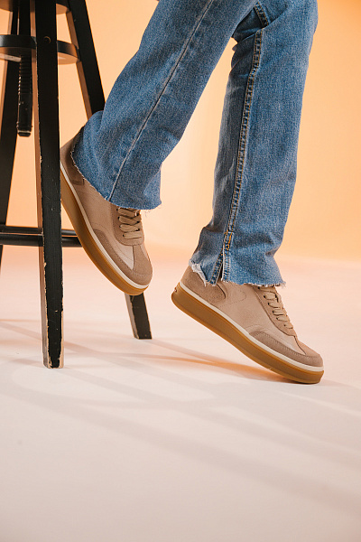 Кроссовки бежевые нат замка LEDERDORF