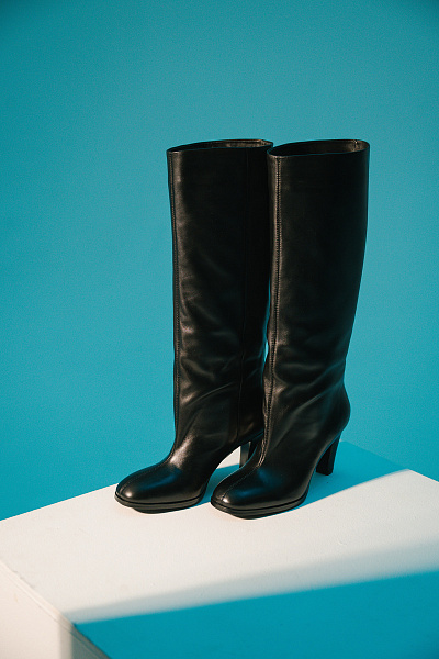 Сапоги черные нат кожа Regina Bottini