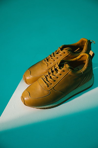 Кроссовки коричневые  нат кожа Lederdorf