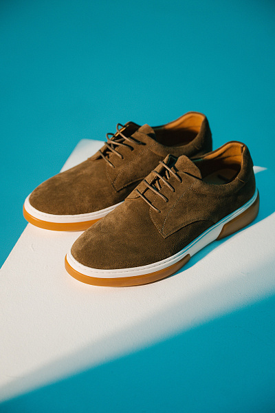 Кеды коричневые нат замша  Lederdorf